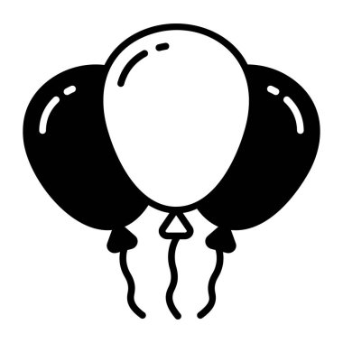 balloons vector solid icon isolated on white background
