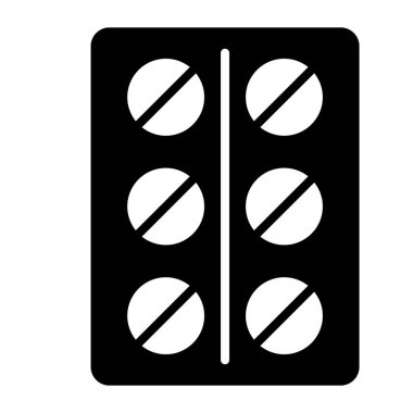 Pills strip icon with in white background
