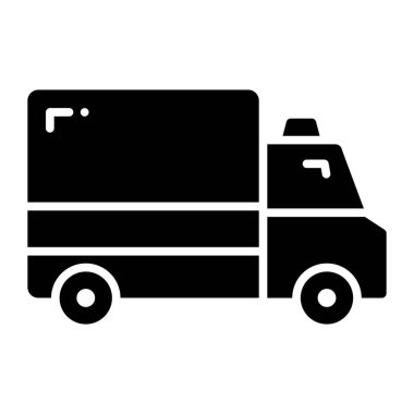 An ambulance icon, editable design of hospital transport