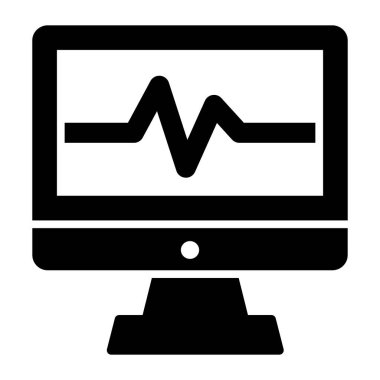 Electrocardiogram for heartbeat checking icon