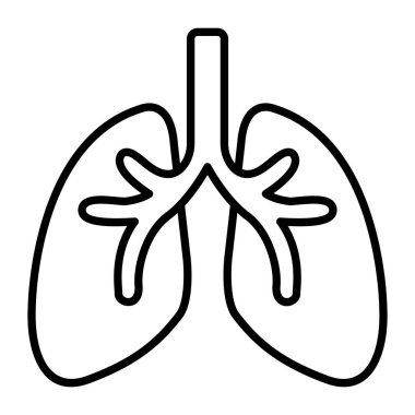Respiratory system, lungs vector icon on white background