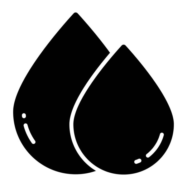 Vector icon of blood drop in simple style