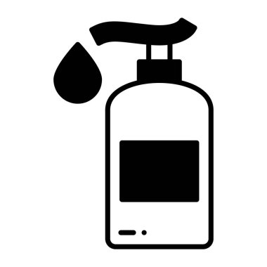 sanitizer for hand cleaning in simple icon
