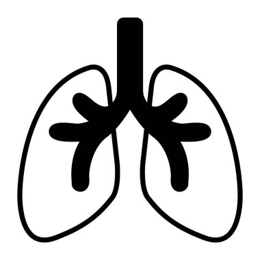 Respiratory system, lungs vector icon on white background