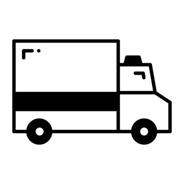 An ambulance icon, editable design of hospital transport