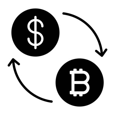 currency exchange vector icon in trendy style