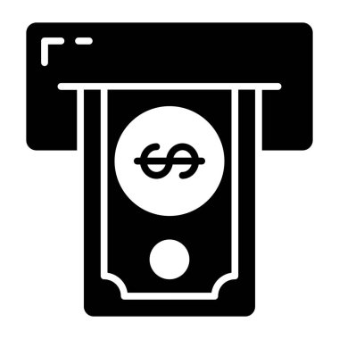 Cash withdraw vector in trendy style, editable vector