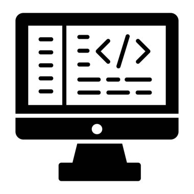 Beyaz arkaplanda kodlama vektörü simgesi izole edildi