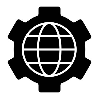 global service vector icon isolated on white background
