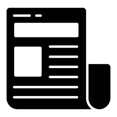 Newspaper vector icon isolated on white background