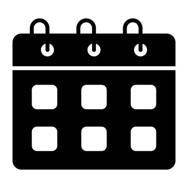 Takvim vektör simgesi beyaz arkaplanda izole edildi