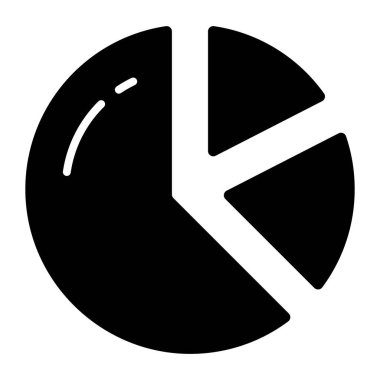 Pie chart vector icon isolated on white background