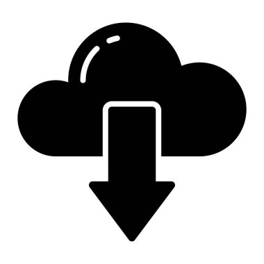 Downloading vector icon isolated on white background