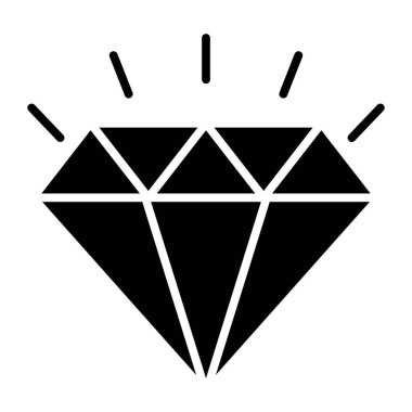Diamond vector icon, carbon crystallized structure