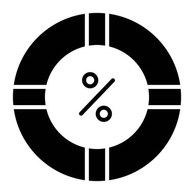 Pie graph vector icon, descriptive data
