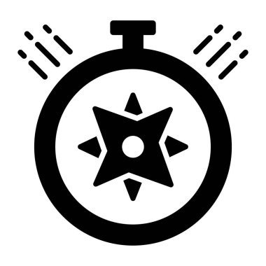 Compass vector icon for nautical direction, modern design