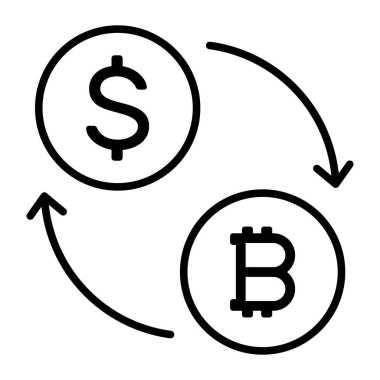 currency exchange vector icon in trendy style