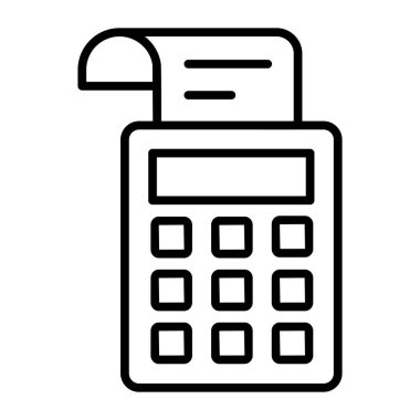 Vector icon of pos terminal, point of sale machine