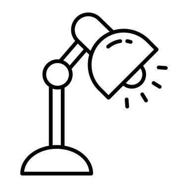 Beyaz arka plan üzerinde izole masa lambası vektör simgesi