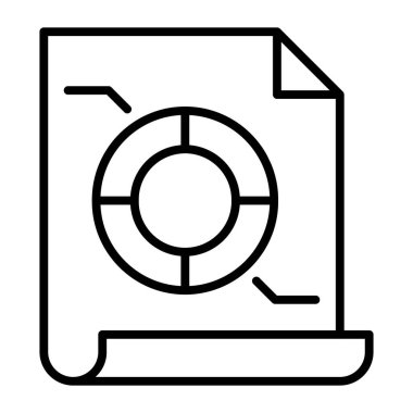 Pie chart on file financial report vector icon