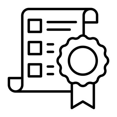 Certificate vector icon isolated on white background