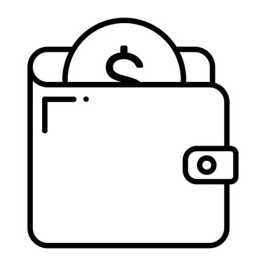 Wallet vector icon isolated on white background