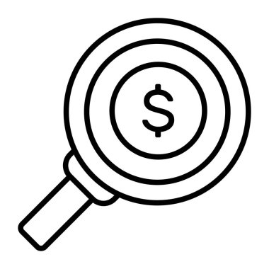 Beyaz arkaplanda izole edilmiş para vektörü simgesi ara