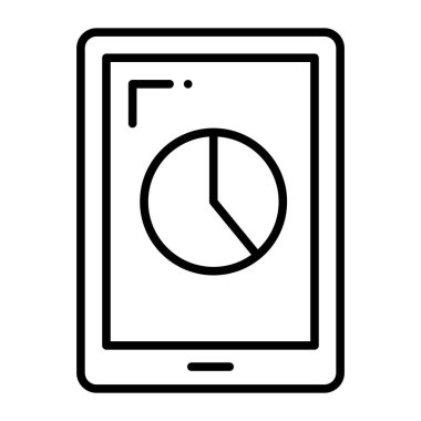 Mobile, pie chart vector icon isolated on white background