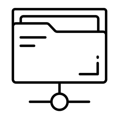 Network folder vector icon isolated on white background
