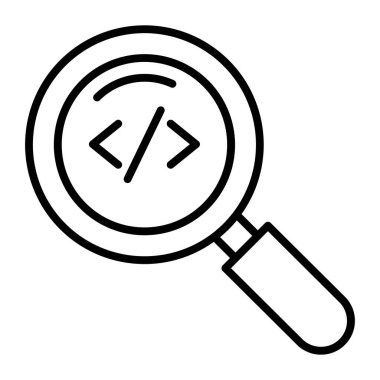 Search code vector icon isolated on white background