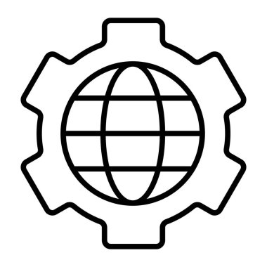 global service vector icon isolated on white background