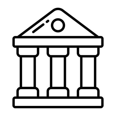 Bank building vector icon isolated on white background