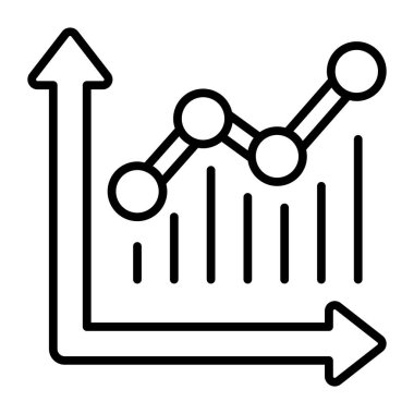 Growing graph vector icon isolated on white background