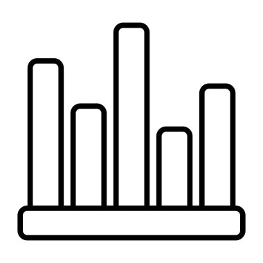 Bar graph vector icon isolated on white background