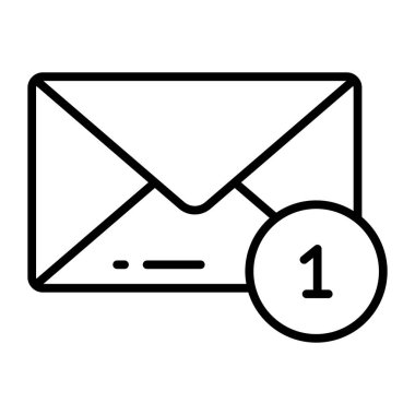 A vector icon of mail notification in trendy style