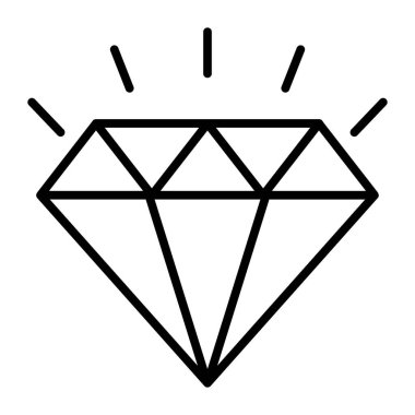 Diamond vector icon, carbon crystallized structure