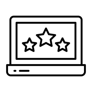 Star inside laptop showing concept of feedback