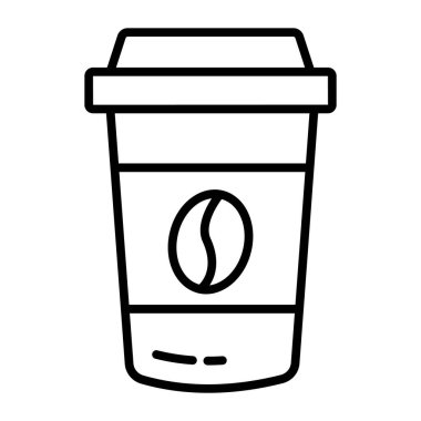 Beyaz arka plan üzerinde izole kahve Kupası vektör simgesi