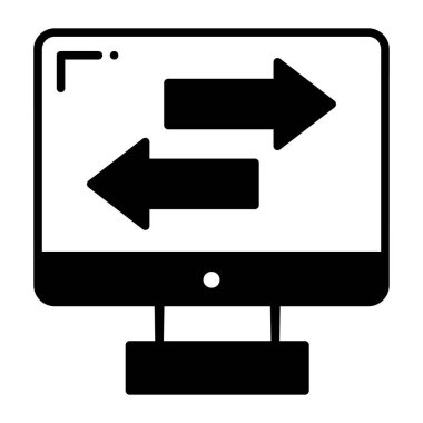 Data transfer vector icon isolated on white background