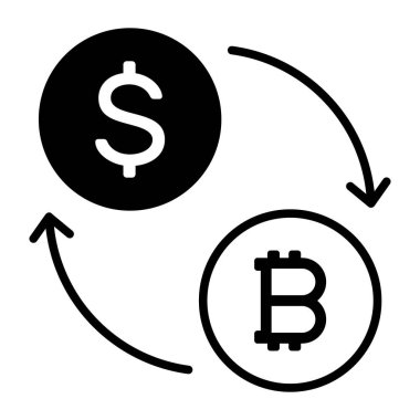 currency exchange vector icon in trendy style