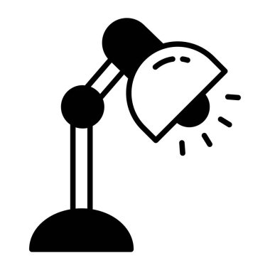 Beyaz arka plan üzerinde izole masa lambası vektör simgesi