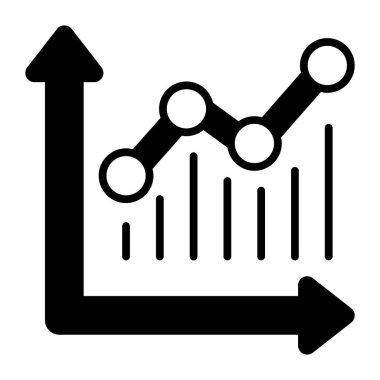 Growing graph vector icon isolated on white background