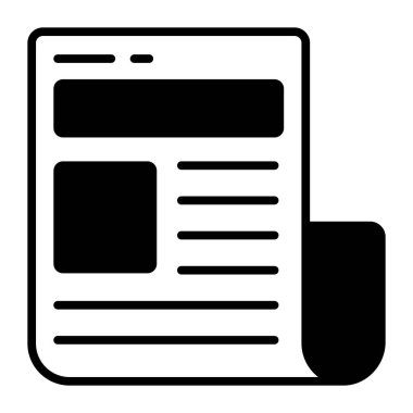 Newspaper vector icon isolated on white background