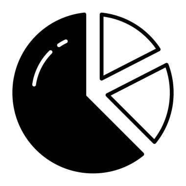 Pie chart vector icon isolated on white background