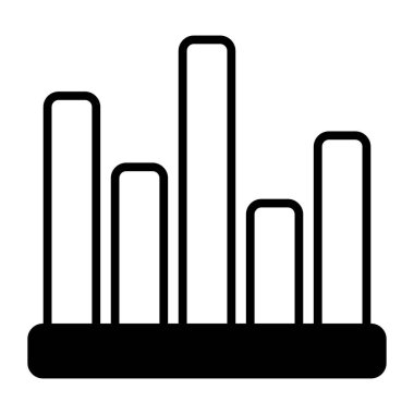 Bar graph vector icon isolated on white background