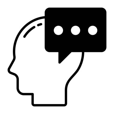 Inner dialogue vector icon isolated on white background