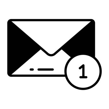 A vector icon of mail notification in trendy style