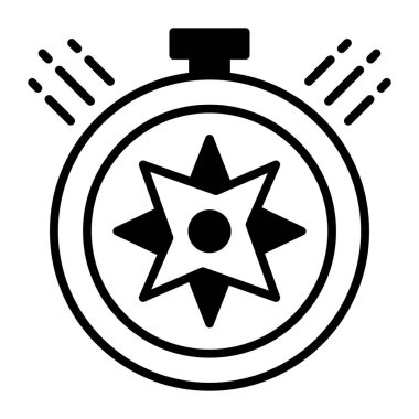 Compass vector icon for nautical direction, modern design