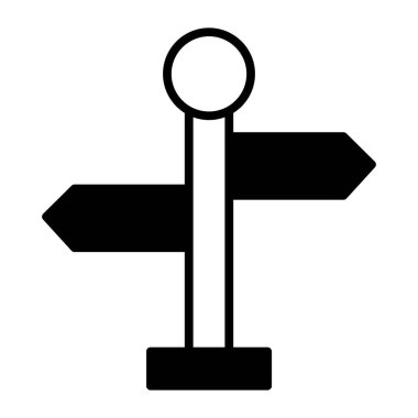 Roadside arrow, street sign vector icon in trendy style