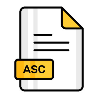 An amazing vector icon of ASC file, editable design
